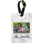 Family Photo and Name Plastic Luggage Tag - Rectangular