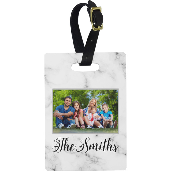 Custom Family Photo and Name Plastic Luggage Tag - Rectangular