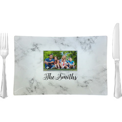 Family Photo and Name Glass Rectangular Lunch / Dinner Plate - Single