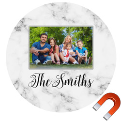 Family Photo and Name Round Car Magnet - 10"
