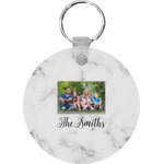 Family Photo and Name Round Plastic Keychain