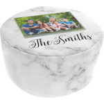 Family Photo and Name Round Pouf Ottoman