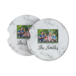 Family Photo and Name Sandstone Car Coasters - Set of 2