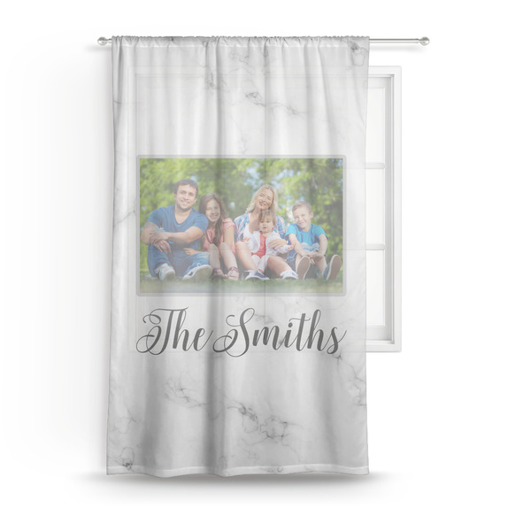 Custom Family Photo and Name Sheer Curtain