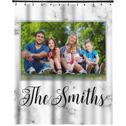 Family Photo and Name Extra Long Shower Curtain - 70" x 83"