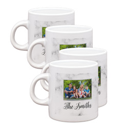 Family Photo and Name Single Shot Espresso Cups - Set of 4