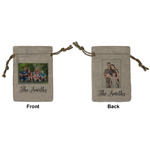 Family Photo and Name Burlap Gift Bag - Small - Double-Sided