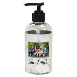 Family Photo and Name Plastic Soap / Lotion Dispenser - 8 oz - Small - Black