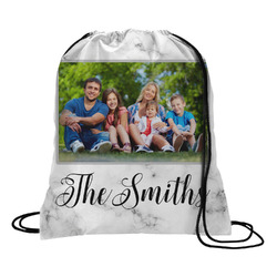 Family Photo and Name Drawstring Backpack - Medium