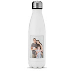 Family Photo and Name Water Bottle - 17 oz - Stainless Steel - Full Color Printing