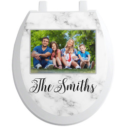 Family Photo and Name Toilet Seat Decal - Round