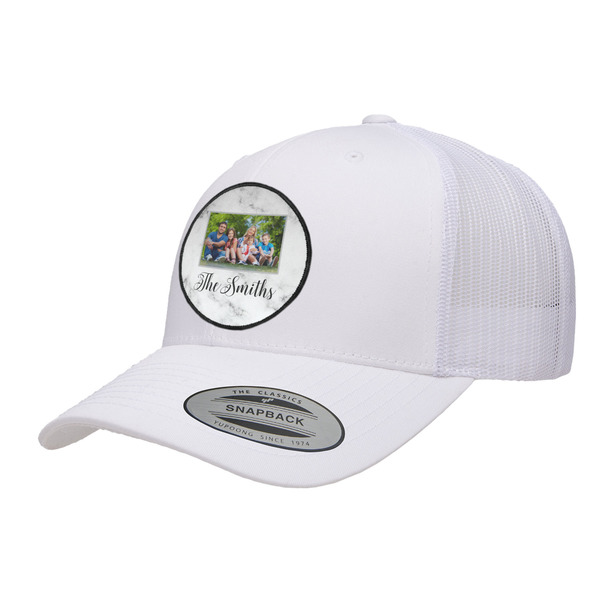 Custom Family Photo and Name Trucker Hat - White