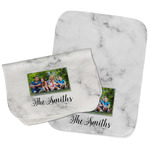 Family Photo and Name Burp Cloths - Fleece - Set of 2