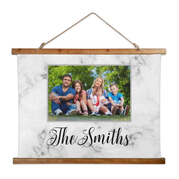 Custom Family Photo and Name Wall Hanging Tapestry - Wide