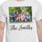 Family Photo and Name White Crew T-Shirt on Model - CloseUp