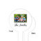 Family Photo and Name White Plastic 4" Food Pick - Round - Single Sided - Front & Back