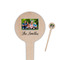 Family Photo and Name Wooden 4" Food Pick - Round - Closeup