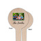 Family Photo and Name Wooden 4" Food Pick - Round - Single Sided - Front & Back