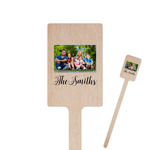 Family Photo and Name 6.25" Rectangle Wooden Stir Sticks - Single-Sided