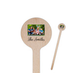 Family Photo and Name Round Wooden Stir Sticks