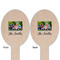 Family Photo and Name Wooden Food Pick - Oval - Double Sided - Front & Back