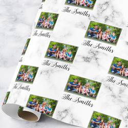 Family Photo and Name Wrapping Paper Roll - Large - Satin
