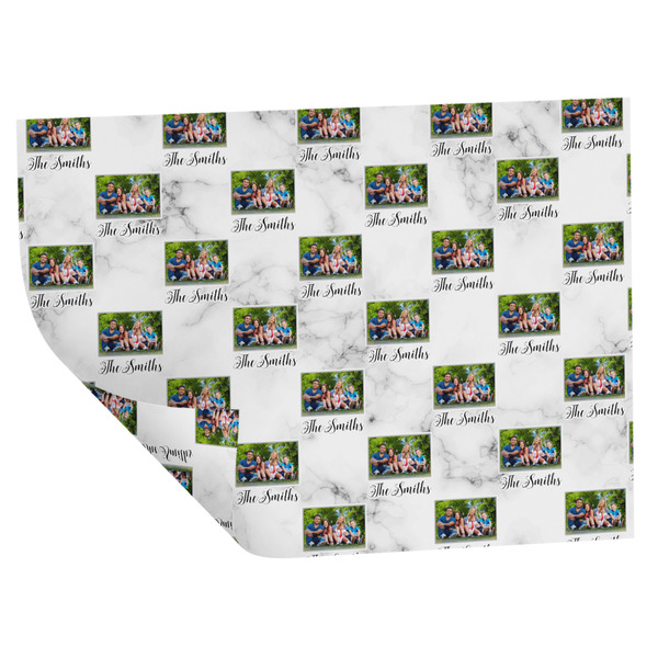 Custom Family Photo and Name Wrapping Paper Sheets - Double-Sided - 20" x 28"