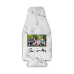Family Photo and Name Zipper Bottle Cooler - Single