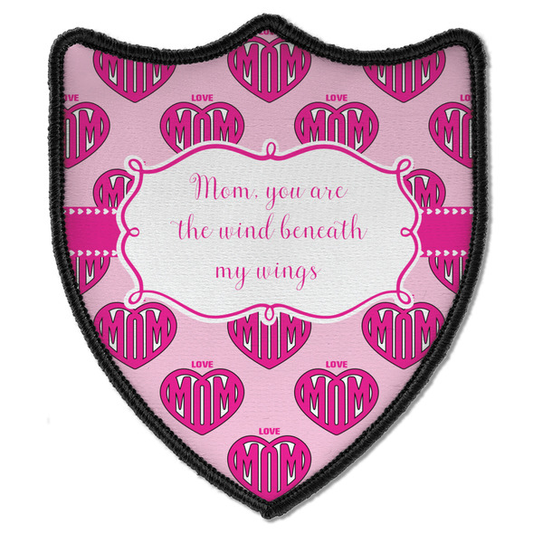 Custom Love You Mom Iron On Shield Patch B