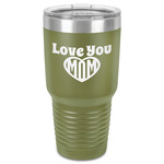 Love You Mom 30 oz Stainless Steel Tumbler - Olive - Single-Sided