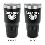 Love You Mom 30 oz Stainless Steel Tumbler - Black - Double Sided