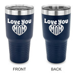 Love You Mom 30 oz Stainless Steel Tumbler - Navy - Double Sided