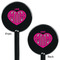 Love You Mom Black Plastic 5.5" Stir Stick - Double Sided - Round - Front & Back