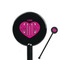 Love You Mom Black Plastic 5.5" Stir Stick - Round - Closeup
