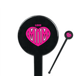 Love You Mom 7" Round Plastic Stir Sticks - Black - Double Sided