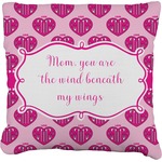 Love You Mom Faux-Linen Throw Pillow 16"