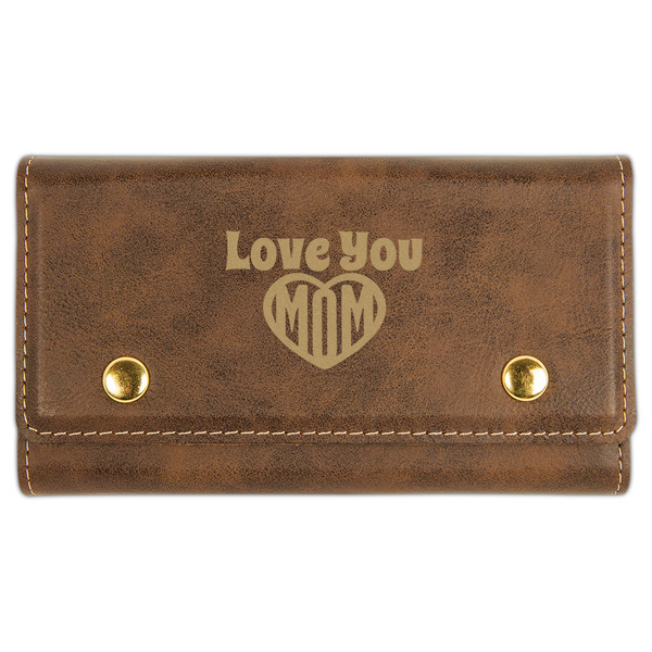 Custom Love You Mom Cards & Dice Set - Rustic Brown