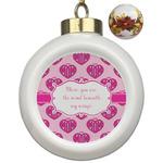 Love You Mom Ceramic Ball Ornaments - Poinsettia Garland