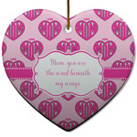 Love You Mom Heart Ceramic Ornament