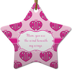 Love You Mom Star Ceramic Ornament