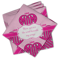 Love You Mom Cloth Cocktail Napkins - Set of 4