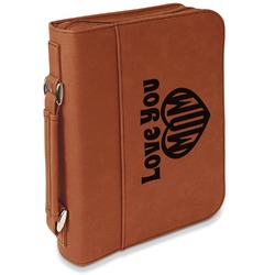 Love You Mom Leatherette Bible Cover with Handle & Zipper - Small - Double Sided