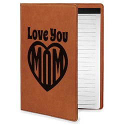 Love You Mom Leatherette Portfolio with Notepad - Small - Double Sided