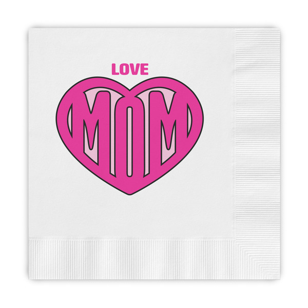 Custom Love You Mom Embossed Decorative Napkins