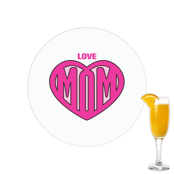 Custom Love You Mom Printed Drink Topper - 2.15"