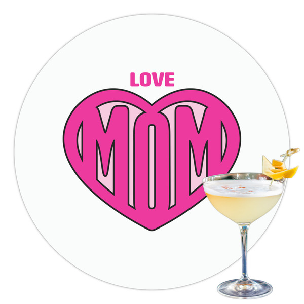 Custom Love You Mom Printed Drink Topper - 3.5"