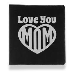 Love You Mom Leather Binder - 1" - Black