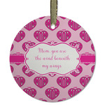 Love You Mom Flat Glass Ornament - Round