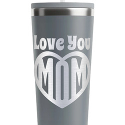 Love You Mom RTIC Everyday Tumbler with Straw - 28oz - Grey - Single-Sided