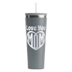 Love You Mom RTIC Everyday Tumbler with Straw - 28oz - Grey - Double-Sided